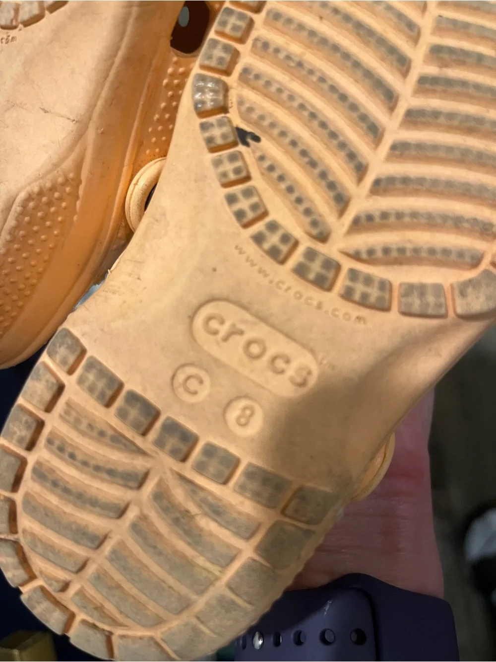 Toddler Crocs in Peach